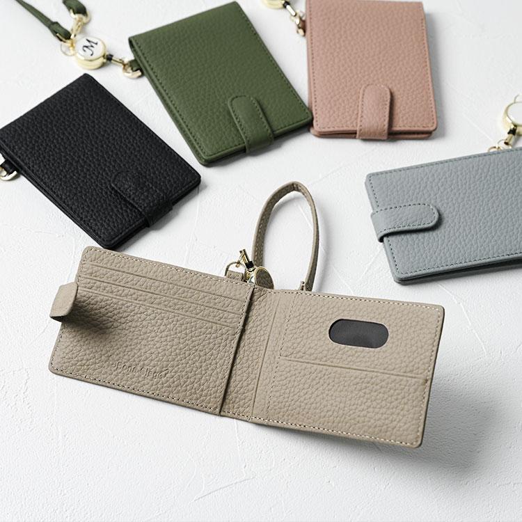 パスケース リール付き レディース イニシャル 選べる 二つ折り 定期入れ 本革 ICカード 2枚 カードケース かわいい シボ 通勤 通学 入学 女性 くすみカラー |  | 23