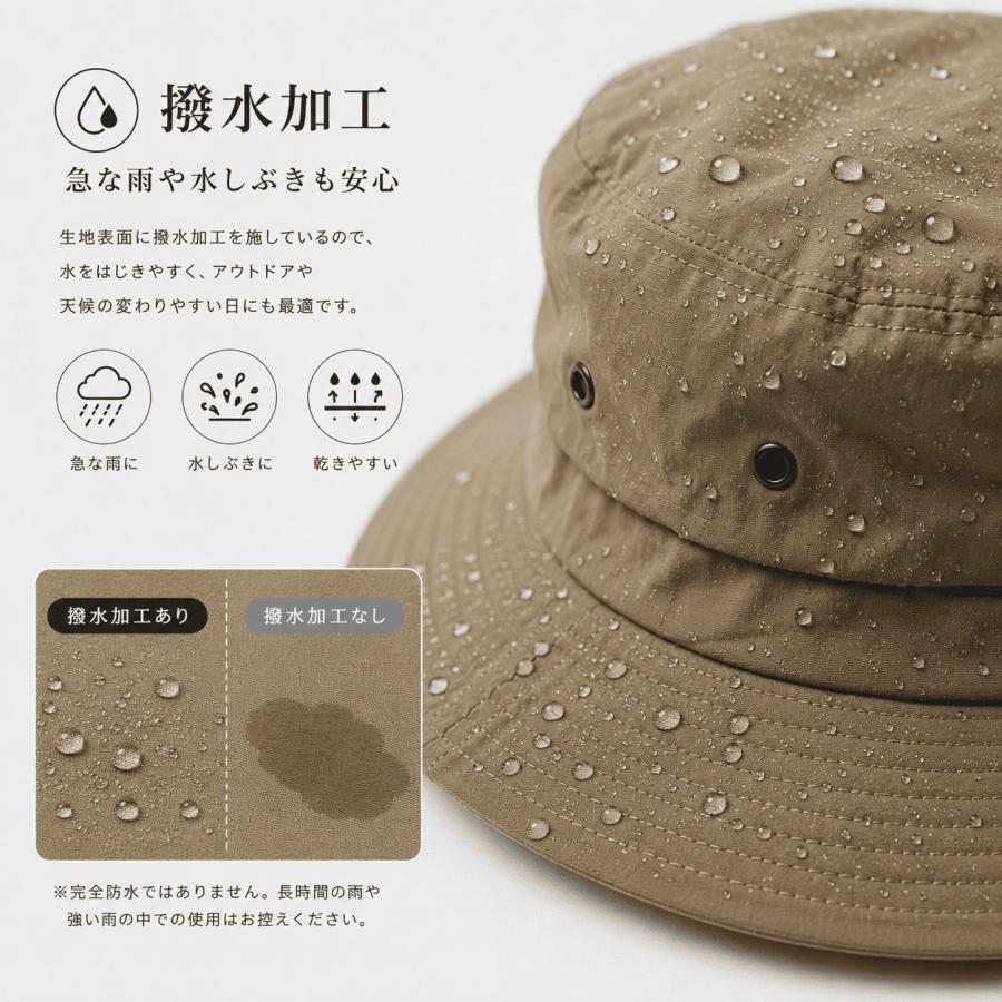 サファリハット パッカブルハット 帽子 ハット UVカット 折りたたみ 撥水 コンパクト あご紐 紐付き 通気性 速乾  日除け 紫外線 アウトドア レディース メンズ |  | 11