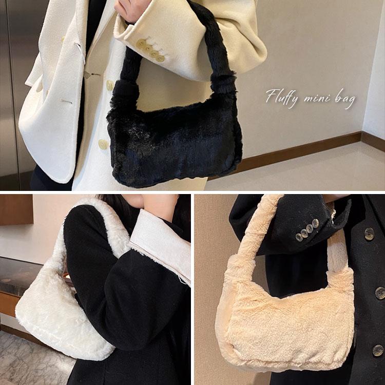 ミニバッグ レディース バッグ ふわふわ 小さめ かわいい ハンドバッグ ショルダーバッグ スマホ お出掛け 女の子 秋冬 ファー もこもこ コンパクト  軽量 軽い |  | 09