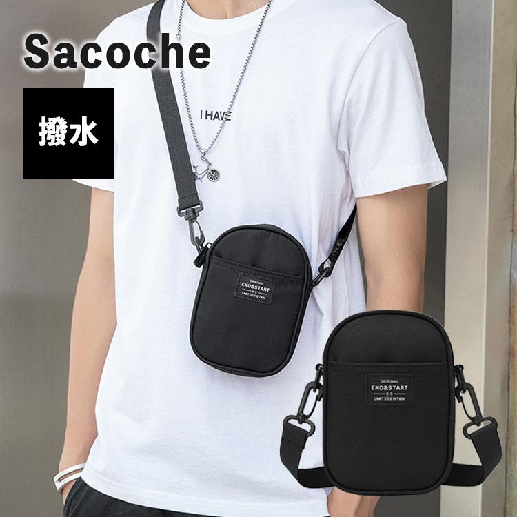 スマホポーチ メンズ サコッシュ スマホ ショルダー バッグ 韓国 ナイロン 小さい 鞄 カバン 財布 撥水 防水 登山 アウトドア まち ミニポーチ マルチポーチ | 
