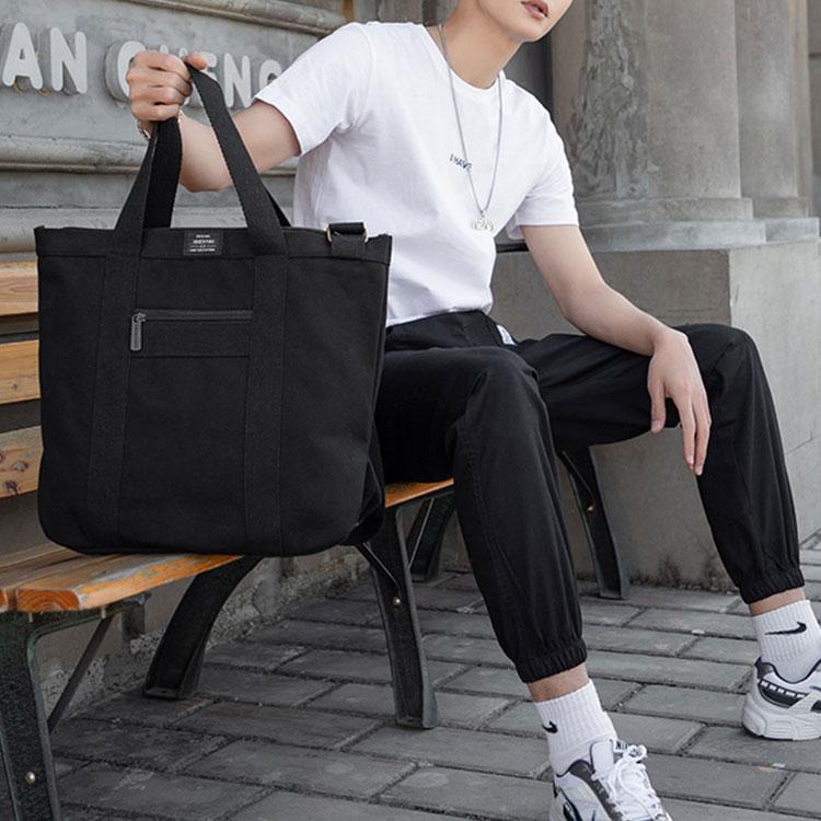 トートバッグ メンズ 大容量 帆布 キャンバス 2way カジュアル 通勤 通学 学生 大学生 ブラック 黒 A4 バッグ 斜め掛け 手提げ 縦長 カバン 布 高校生 |  | 14