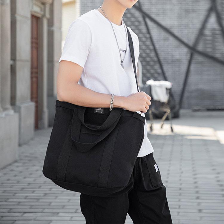 トートバッグ メンズ 大容量 帆布 キャンバス 2way カジュアル 通勤 通学 学生 大学生 ブラック 黒 A4 バッグ 斜め掛け 手提げ 縦長 カバン 布 高校生 |  | 03