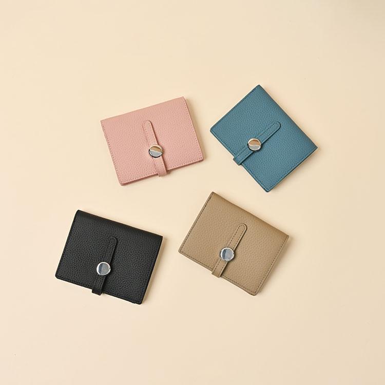 財布 レディース 本革 コンパクト かわいい シボ 二つ折り財布 小さい 薄い サイフ ベルト カードケース レザー 牛革 小銭入れ お札 おしゃれ くすみカラー |  | 11