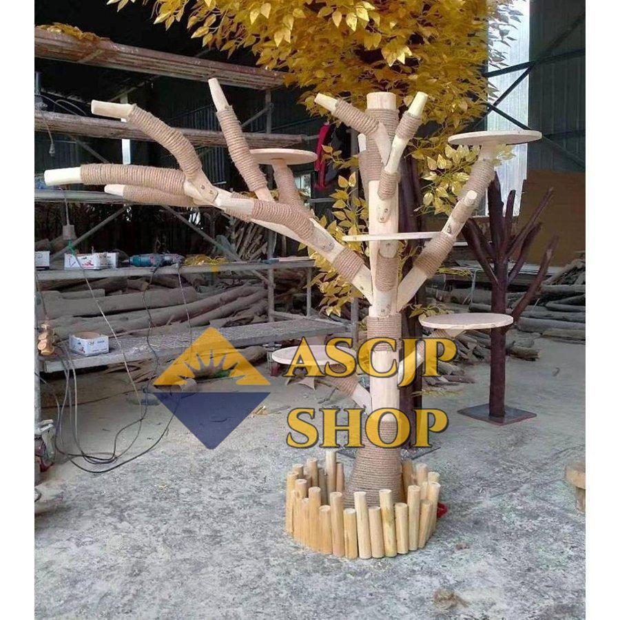 【値段交渉可：送料込】 キャットタワー 木製 猫の木 猫登山 猫の活動ツリー 無垢材 猫のジャンプ プラットフォーム 猫登山タワー猫の活動木 猫の遊び地域 高1.5メートル 【EIM1079498004】(37723円)