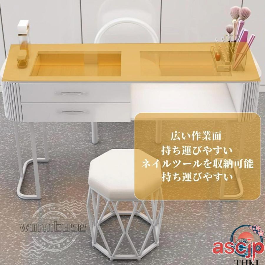 ネイル メイク作業台 マニキュアテーブル 引き出し付き ネイルテーブル