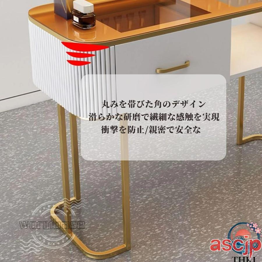 ネイル メイク作業台 マニキュアテーブル 引き出し付き ネイルテーブル