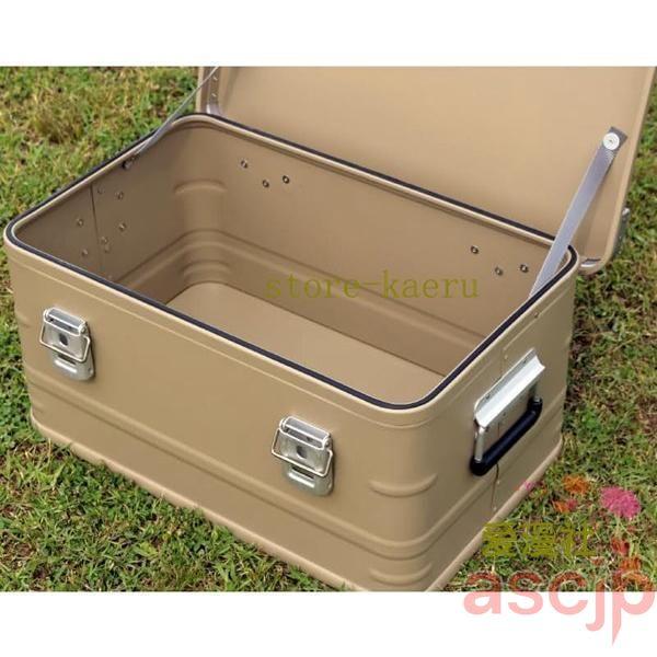 サンドベージュスタッキング アルミ コンテナボックス50Lアウトドア