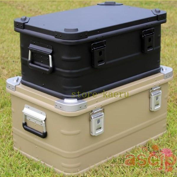 サンドベージュスタッキング アルミ コンテナボックス50Lアウトドア