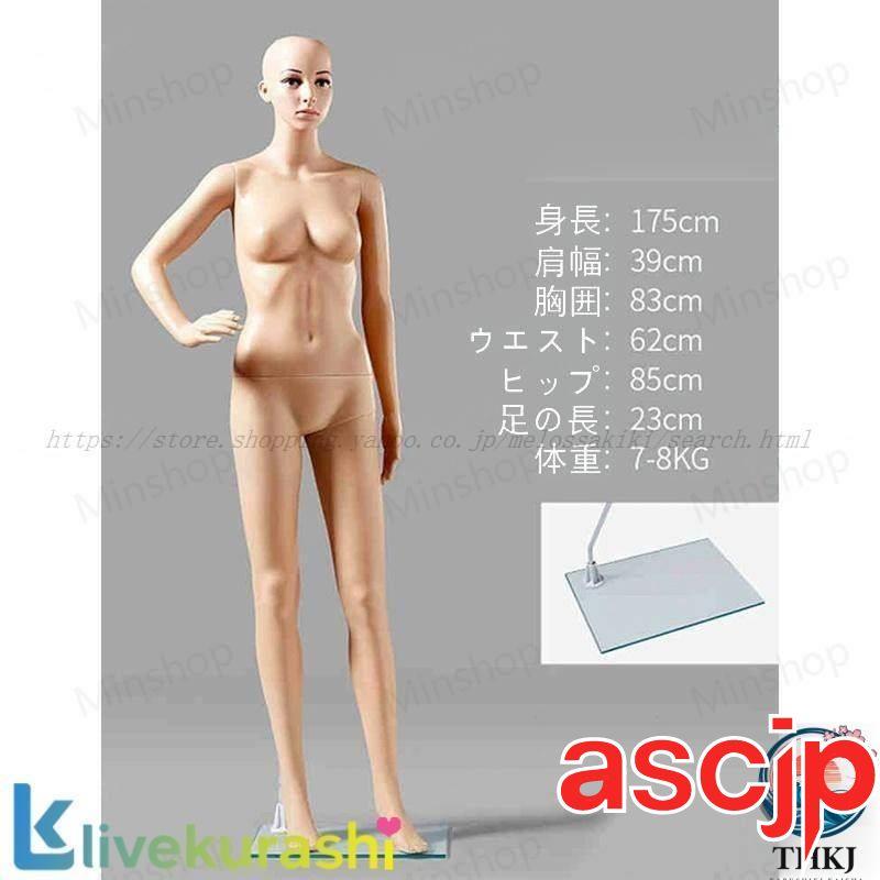 【美品】全身 マネキン レディース 175㎝ リアルフェイス トルソー 女性 マネキン 全身 リアルマネキン 女性 男性 靴対応 軽量 B83 W61 H86