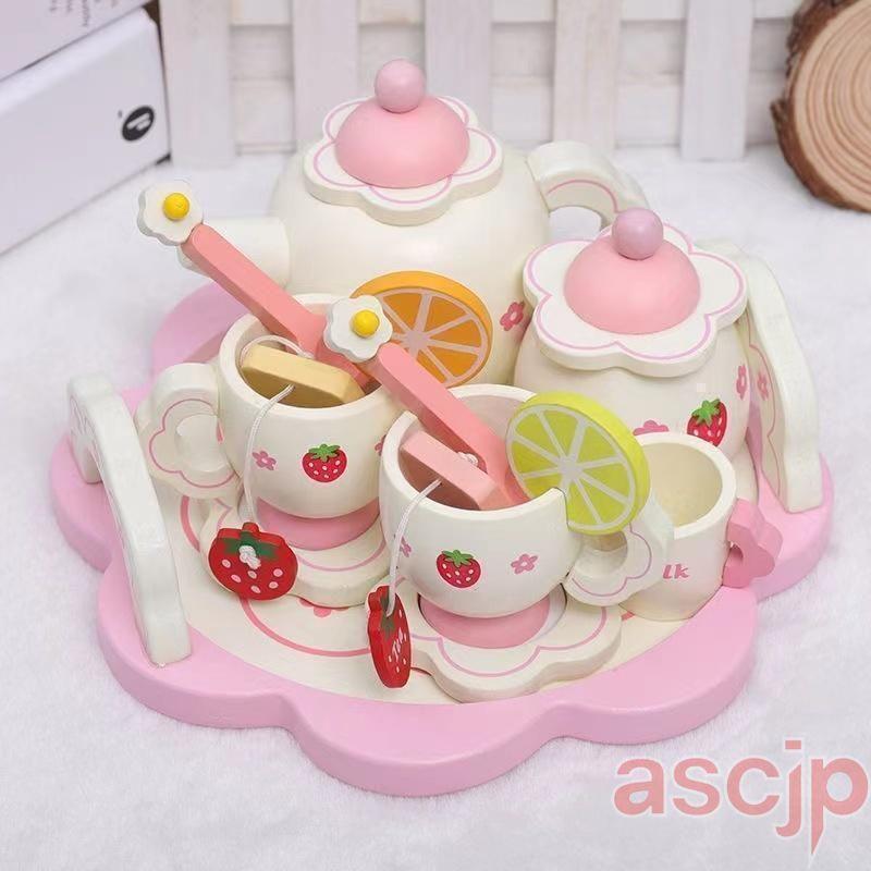 おままごと 木製 ティーセット お茶会 ティートレイセット キッチン