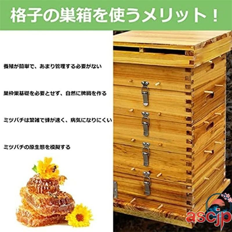 蜜蜂巣箱 ミツバチ 巣箱 重箱式 養蜂箱 杉材 蜂ハイブ 格子箱 煮蝋