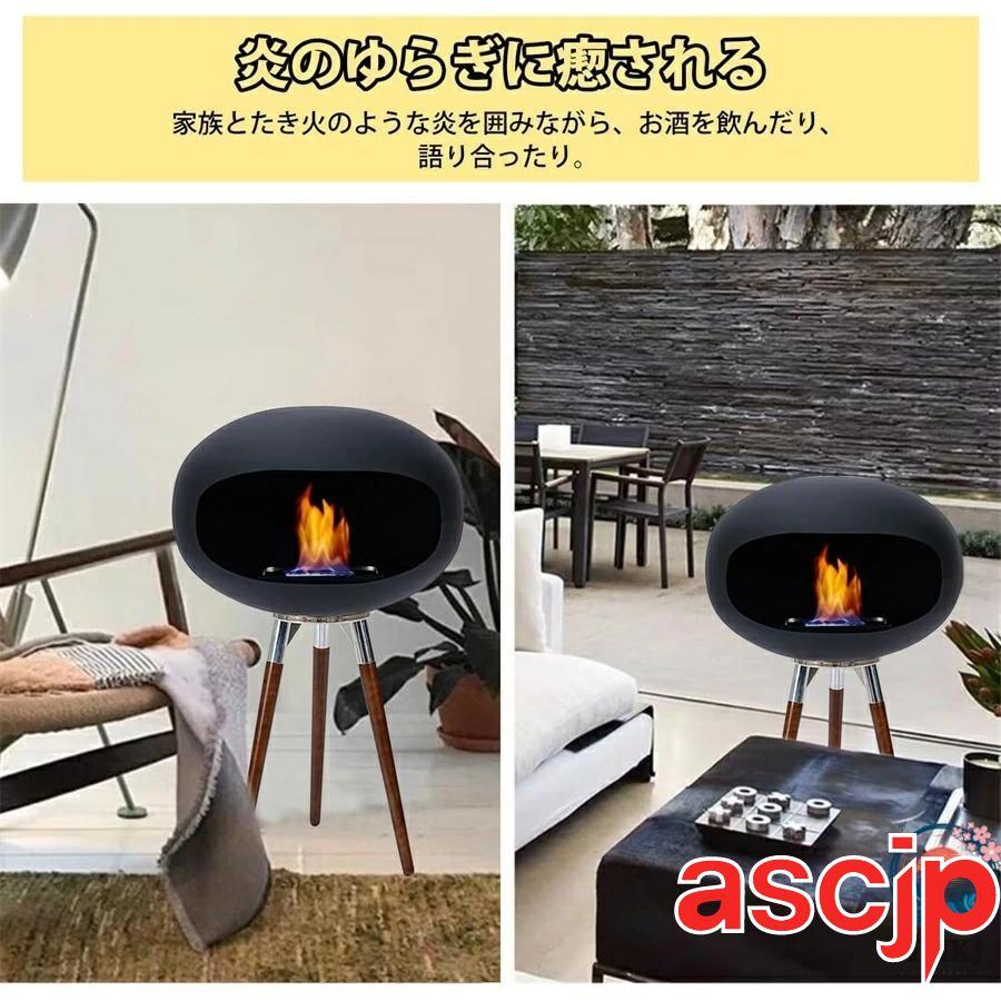 バイオエタノール暖炉 暖房器具 暖炉 屋内用 ポータブル 高さ45/75cm 自立型 本物の炎 メタル ポータブルファイヤピット クリーン燃焼 エタノール暖炉 無煙無臭_5