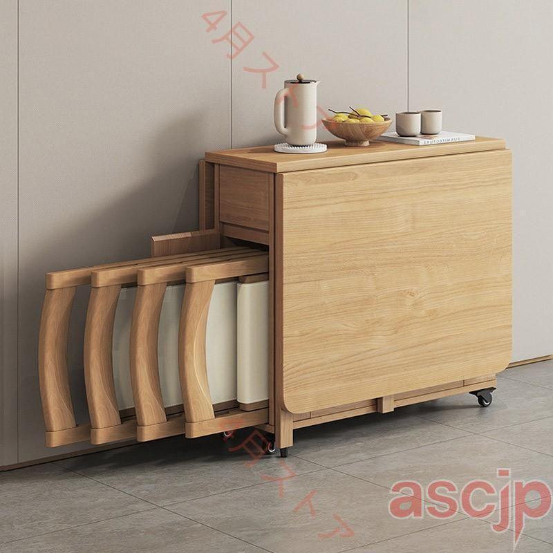 拡張可能なテーブルセット、折りたたみ式テーブルと椅子、椅子付き木製