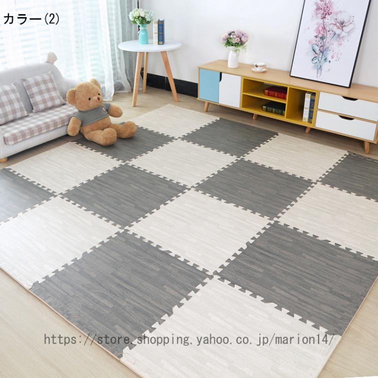 ジョイントマット 大判 防音 タイルマット プレイマット 床保護 タイルマットキッズ ベビー 赤ちゃん用 遊びマット 木目調 北欧風 転倒防止 ...