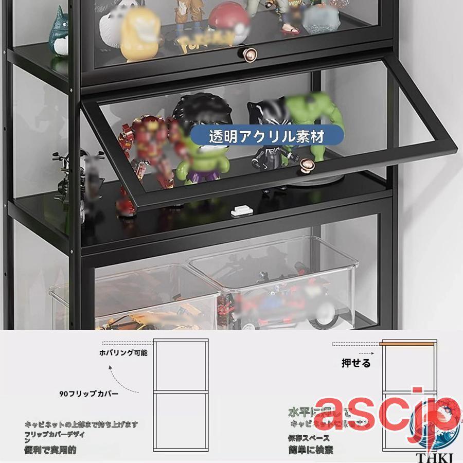 アクリル製ディスプレイキャビネット 四面透明 竹枠+アクリル 気密性と