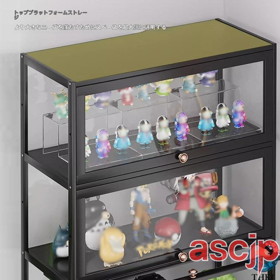 アクリル製ディスプレイキャビネット 四面透明 竹枠+アクリル 気密性と