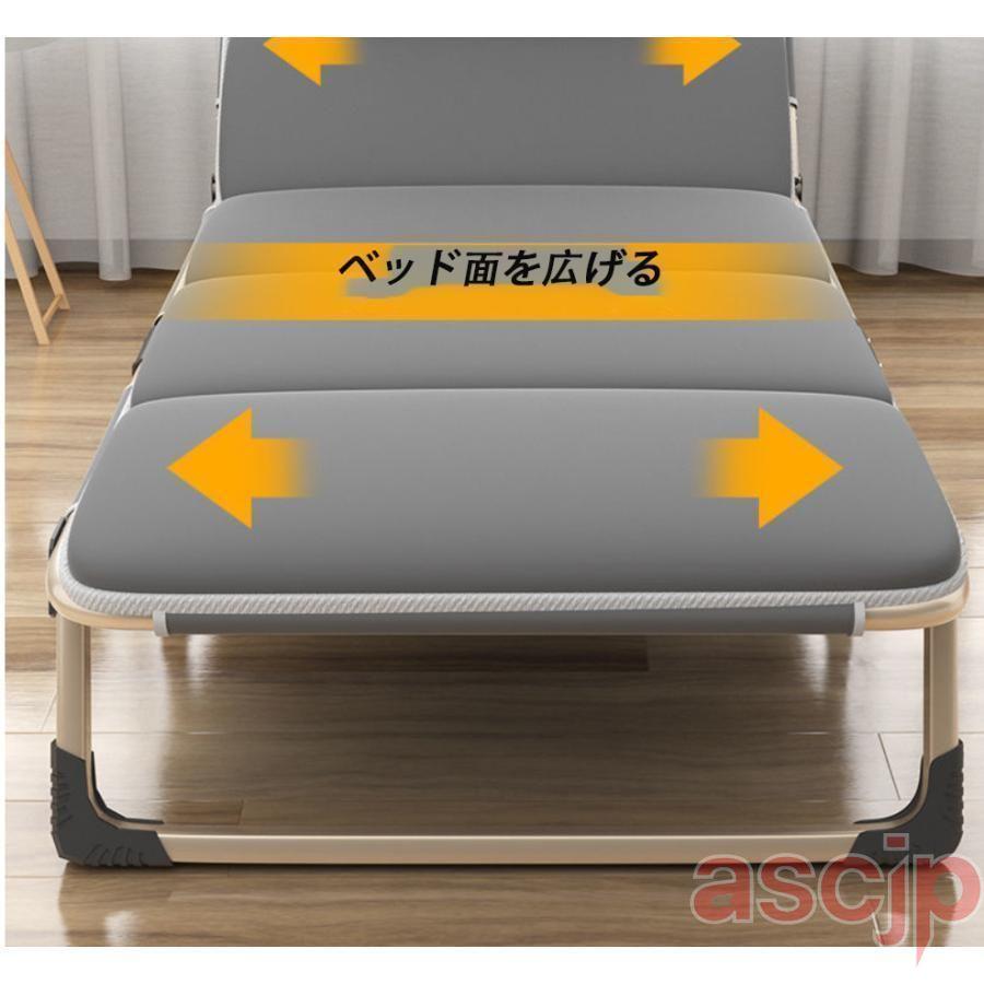 折りたたみベッド グレー ファブリック 約180cm x 70cm Amazon｜NIFTYLIFE 折りたたみベッド コンパクト 6段階リクライニング