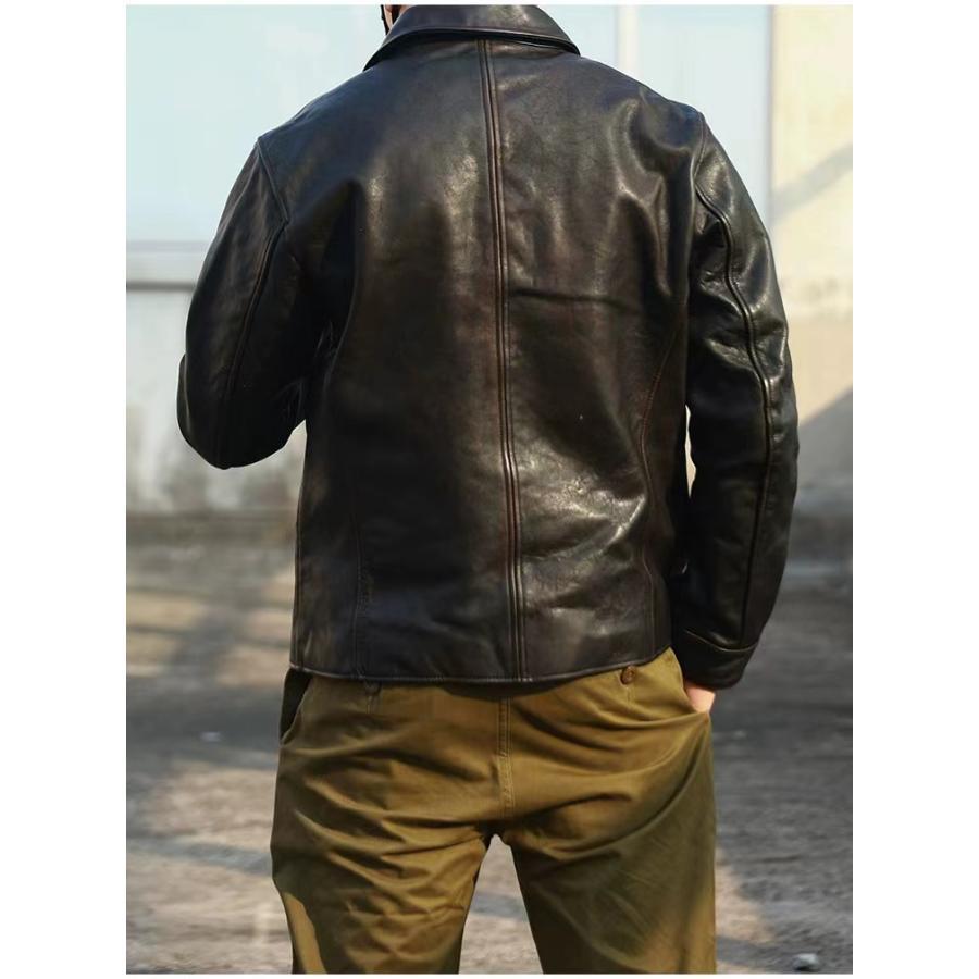 期間限定(30%オフ中)1930's 茶芯ホースハイドカーコート 茶芯ホースハイド 30's ワークコート レザージャケット