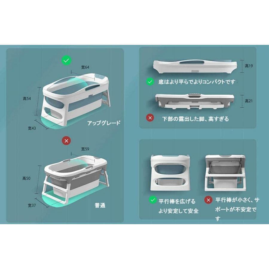 折り畳み浴槽 ポータブルバスタブ 折りたたみ バスタブ 断熱蓋付 長