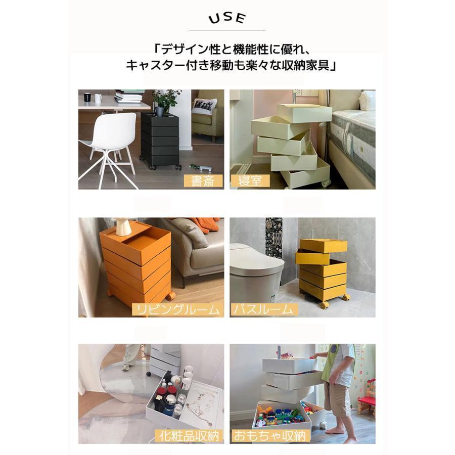 回転 収納ラック 小物入れ 5段キャスター付き天板付き ワゴン キッチンワゴン キャスター付き 5段 カラーラック 収納 回転式