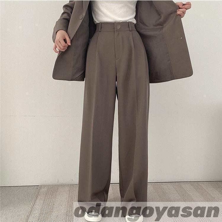 スーツ セットアップ パンツスーツ レディース ロングパンツ