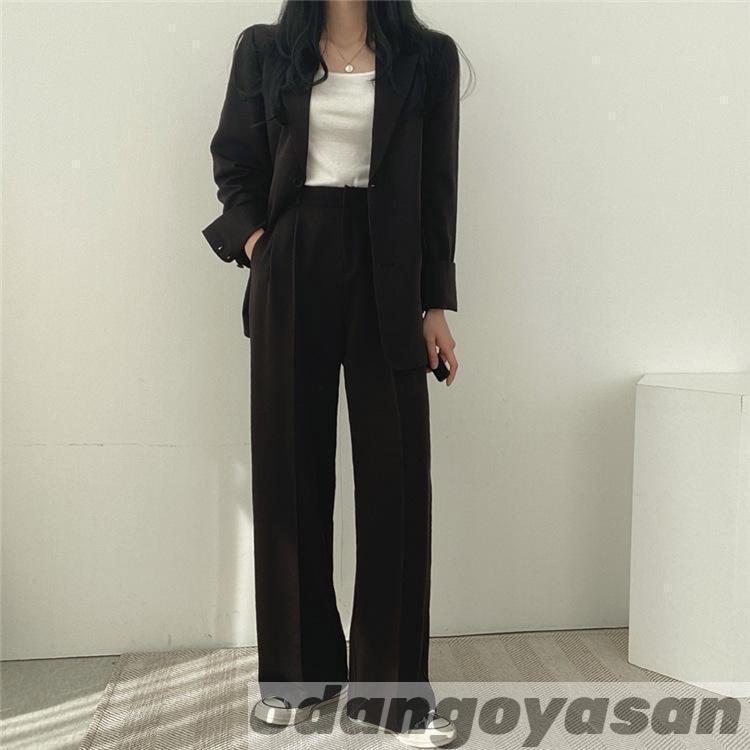スーツ セットアップ パンツスーツ レディース ロングパンツ