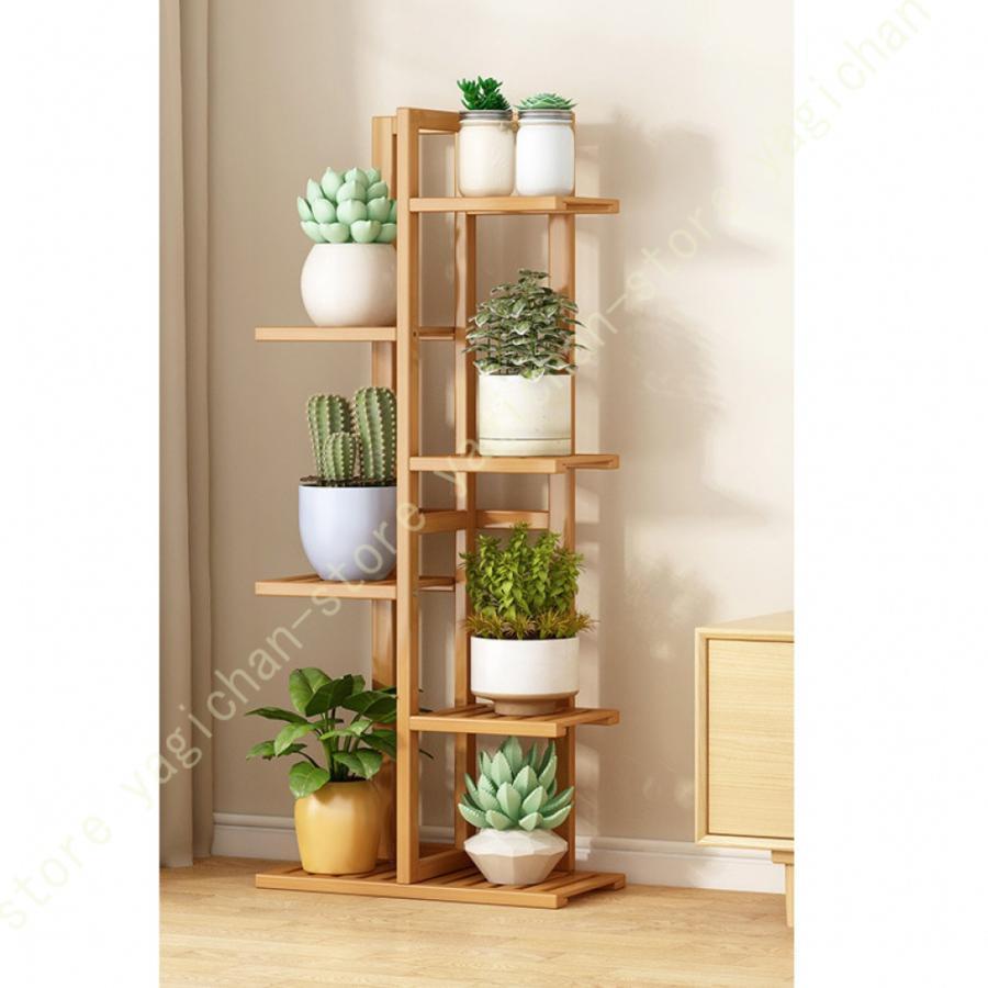 什器　飾り棚　植物棚　ガーデン雑貨 ガーデンラック フラワースタンド 天然竹製 フラワーラック 多肉植物棚
