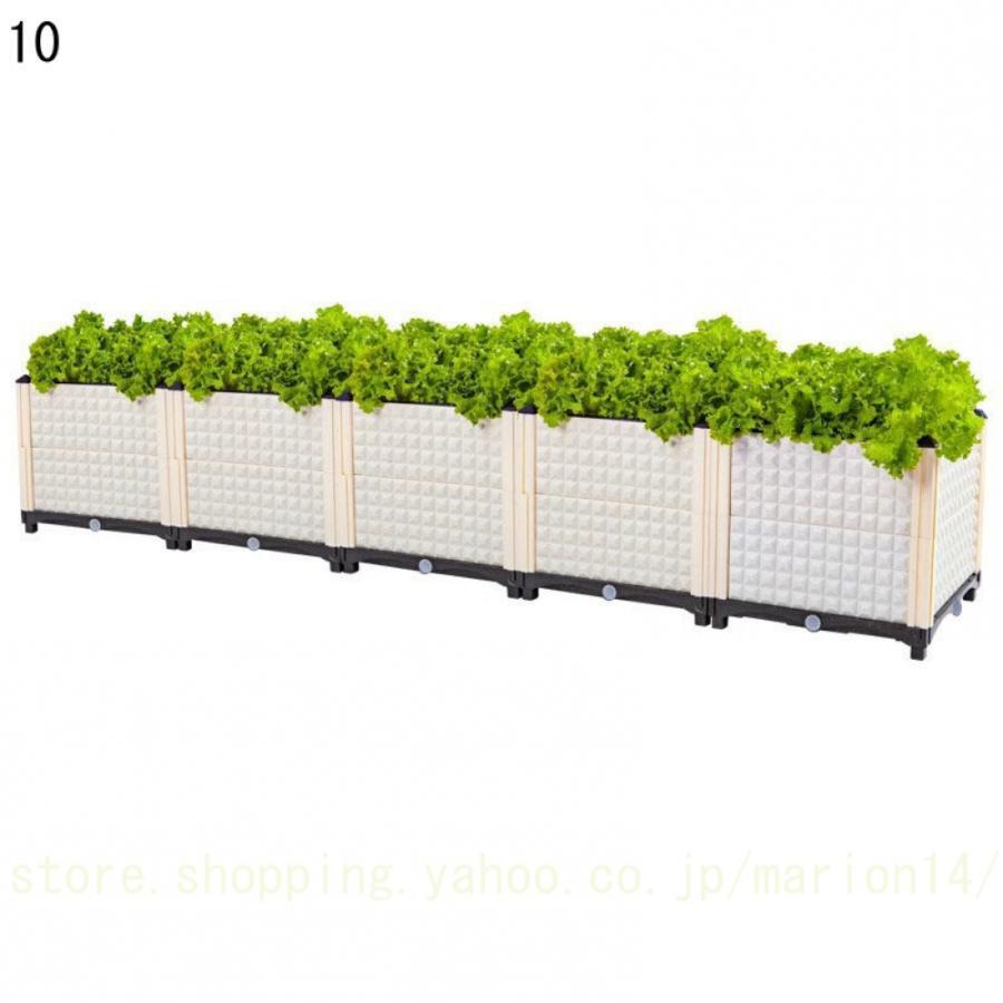 組立式ガーデンボックス プランターボックス プラスチック 園芸 鉢植え入れ 花、植物、野菜栽培 自由組立 滑車付け ブラウン 二階 プラスチック_10