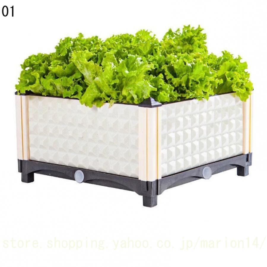組立式ガーデンボックス プランターボックス プラスチック 園芸 鉢植え入れ 花、植物、野菜栽培 自由組立 滑車付け ブラウン 二階 プラスチック_1