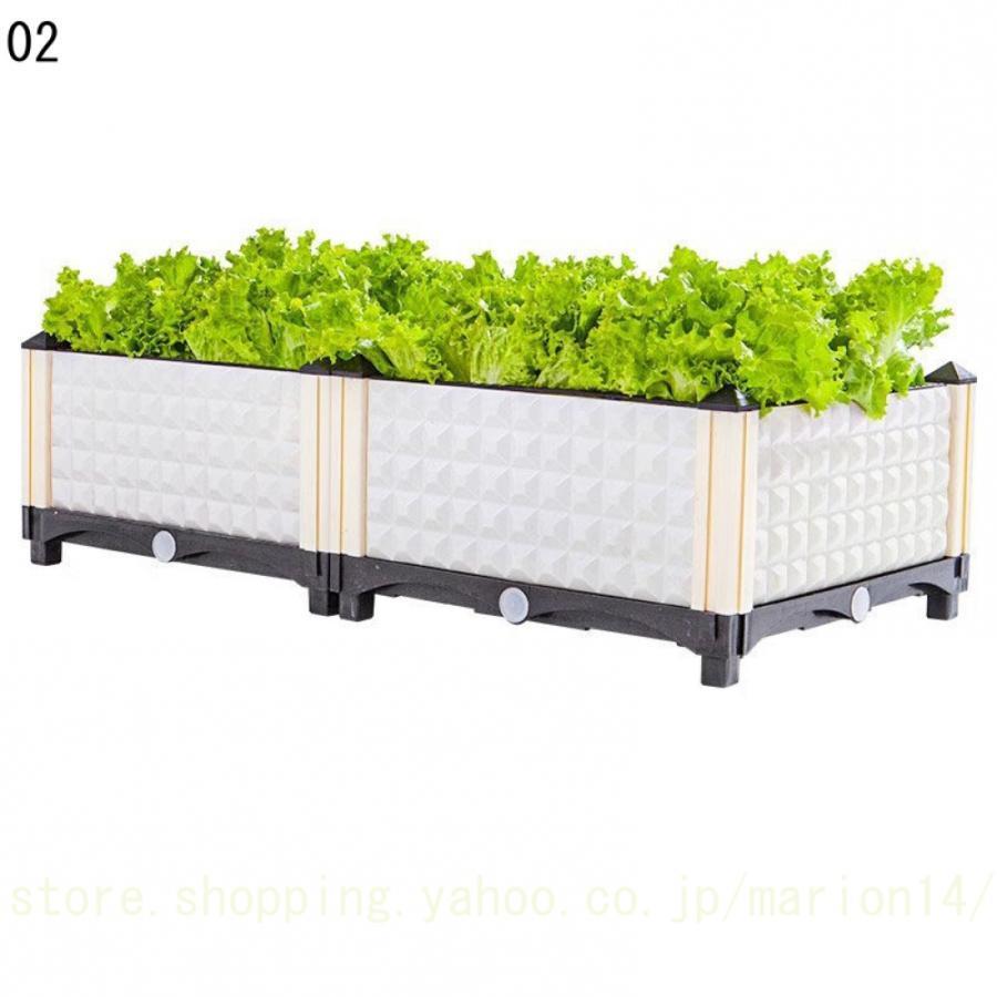 組立式ガーデンボックス プランターボックス プラスチック 園芸 鉢植え入れ 花、植物、野菜栽培 自由組立 滑車付け ブラウン 二階 プラスチック_2