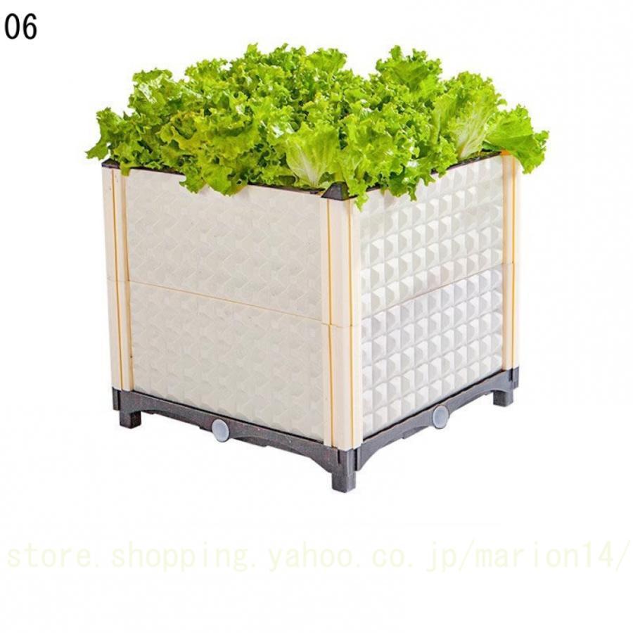 組立式ガーデンボックス プランターボックス プラスチック 園芸 鉢植え入れ 花、植物、野菜栽培 自由組立 滑車付け ブラウン 二階 プラスチック_6
