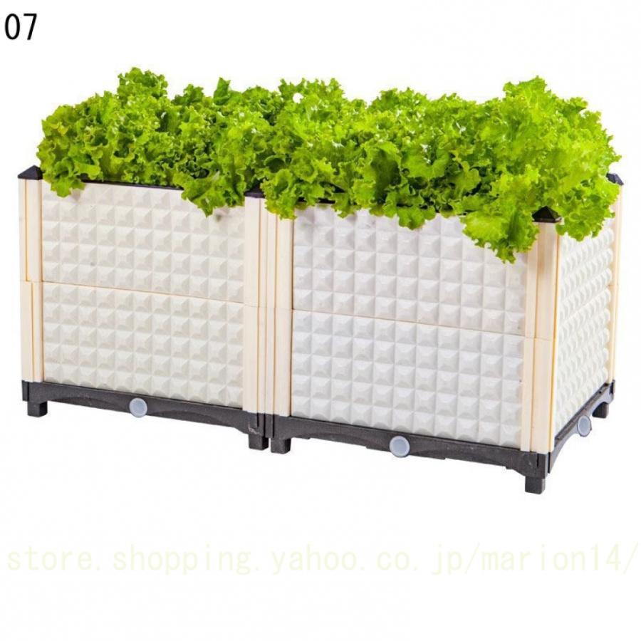 組立式ガーデンボックス プランターボックス プラスチック 園芸 鉢植え入れ 花、植物、野菜栽培 自由組立 滑車付け ブラウン 二階 プラスチック_7