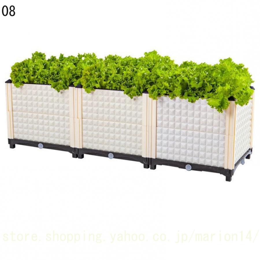 組立式ガーデンボックス プランターボックス プラスチック 園芸 鉢植え入れ 花、植物、野菜栽培 自由組立 滑車付け ブラウン 二階 プラスチック_8