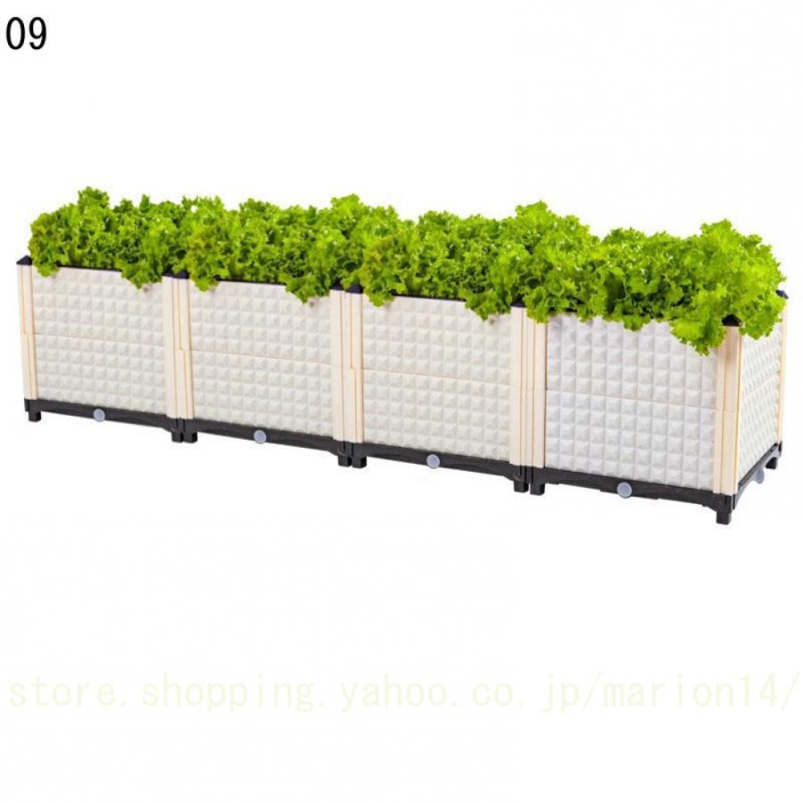 組立式ガーデンボックス プランターボックス プラスチック 園芸 鉢植え入れ 花、植物、野菜栽培 自由組立 滑車付け ブラウン 二階 プラスチック_9