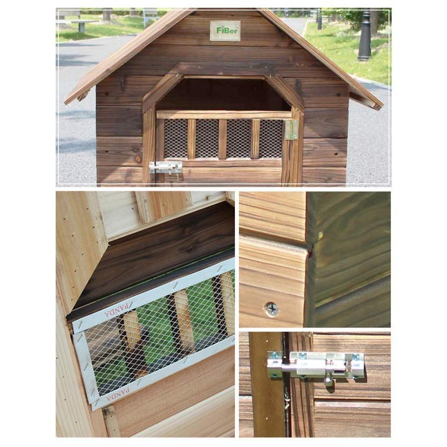 犬小屋、大型犬のための屋外犬小屋換気暖かい防風防雨炭化腐敗安定したと耐久性のある中国モミ特大屋外犬小屋 M:48*56cmの画像