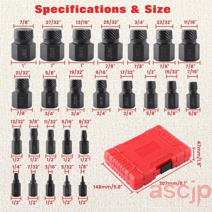 スクリューエクストラクターセット 25本セット 六角 マルチスプライン スクリューエキストラクター セット ボルト抜きセット エキストラクター ベッセル ドリル |  | 03