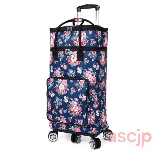 ショッピングカート 折り畳み 大容量 35L 買い物カート ショッピングキャリー 防水 保冷保温 5輪 静音 横押し 高齢者 女性 軽量 持ち運び 高さ調節 アウトドアの画像