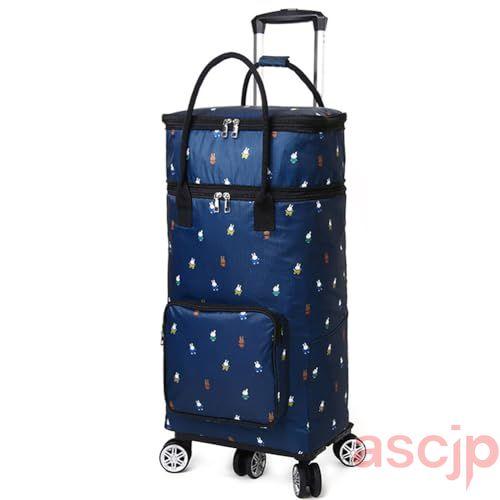 ショッピングカート 折り畳み 大容量 35L 買い物カート ショッピングキャリー 防水 保冷保温 5輪 静音 横押し 高齢者 女性 軽量 持ち運び 高さ調節 アウトドアの画像