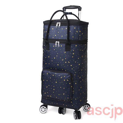 ショッピングカート 折り畳み 大容量 35L 買い物カート ショッピングキャリー 防水 保冷保温 5輪 静音 横押し 高齢者 女性 軽量 持ち運び 高さ調節 アウトドアの画像