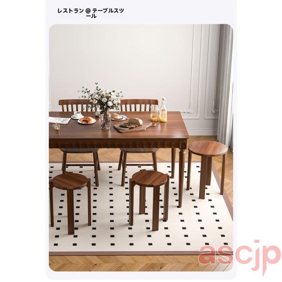 スツール 木製 スタッキングスツール 4脚セット 天然木 丸椅子 北欧