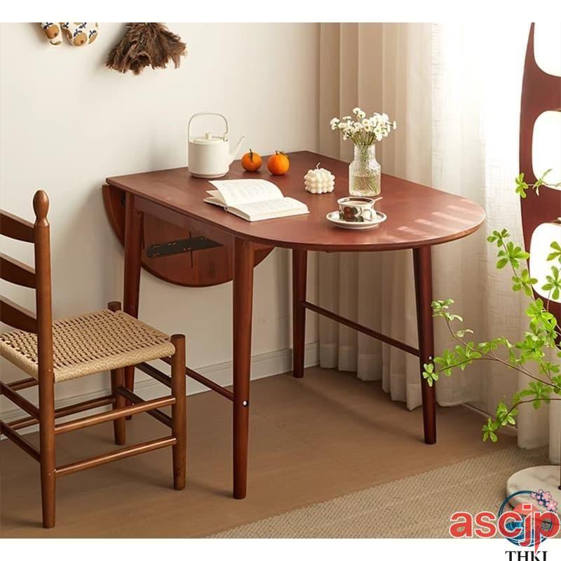 ダイニングテーブル 折りたたみ 丸型 長方形 幅75cm／150cm 2人掛け／4
