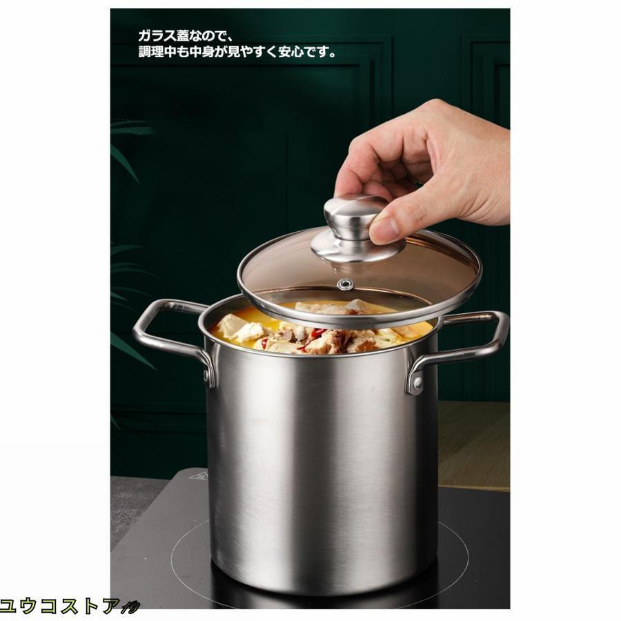 パスタ鍋 ステンレス パスタポット ガラス蓋付き 両手鍋 鍋 なべ 両手