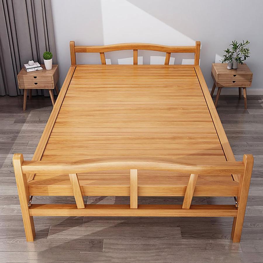 折りたたみベッド ベッドフレーム 天然竹製 ベッド シングルベッド