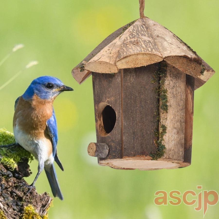 天然素材 小鳥用巣箱 2個セット 野鳥用巣箱 巣箱 バードハウス 鳥巣 天然素材 木制 鳥小屋 小鳥巣箱