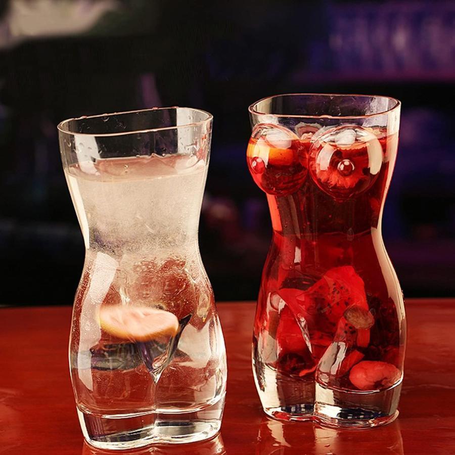 人体カップ 透明ガラス おもしろ食器 ビールグラス ビールジョッキ