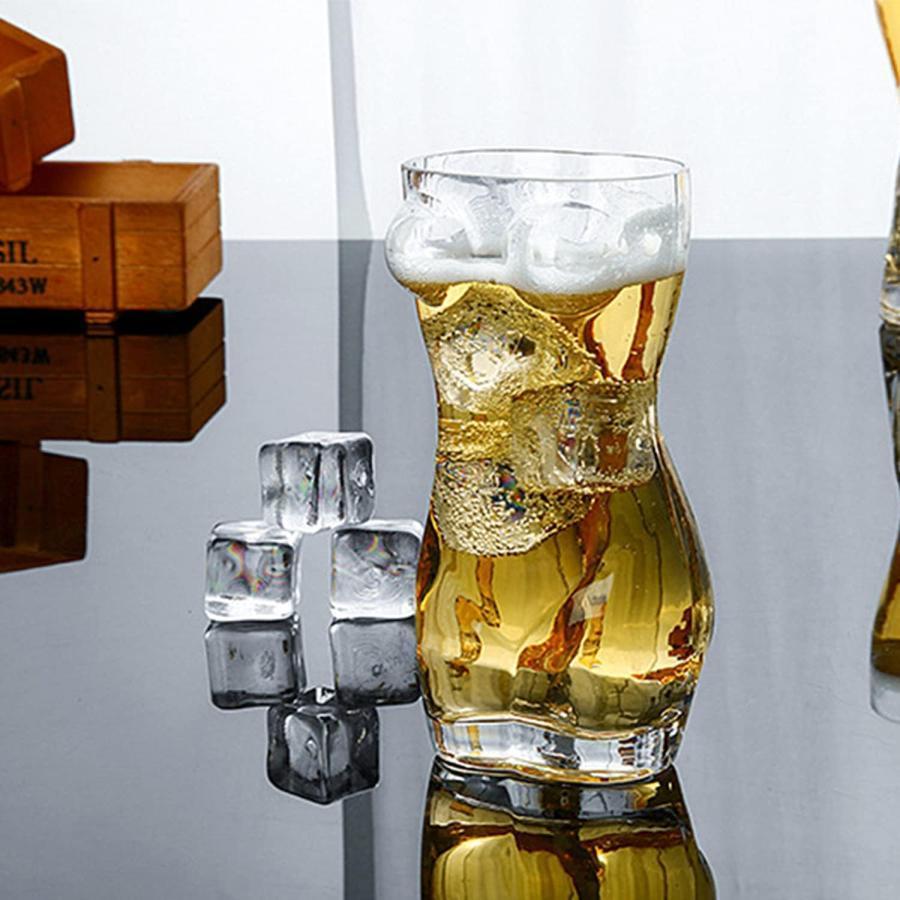 人体カップ 透明ガラス おもしろ食器 ビールグラス ビールジョッキ