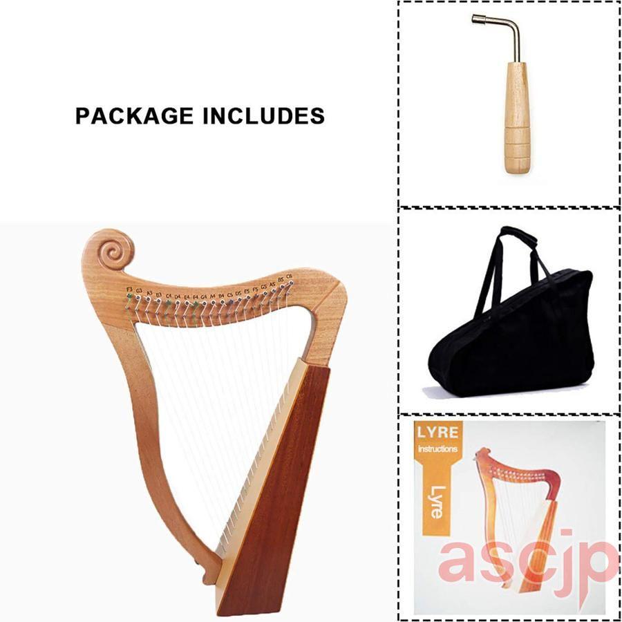 ポータブルアイリッシュハープ/ミニ木製ハープ/マホガニー弦楽器、ハープバッグ/チューニングレバー付き、音楽愛好家へのギフト |  | 01