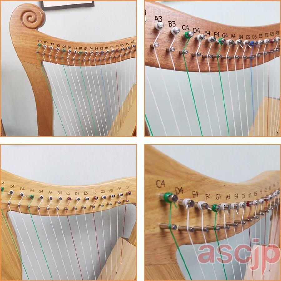 ポータブルアイリッシュハープ/ミニ木製ハープ/マホガニー弦楽器、ハープバッグ/チューニングレバー付き、音楽愛好家へのギフト |  | 05