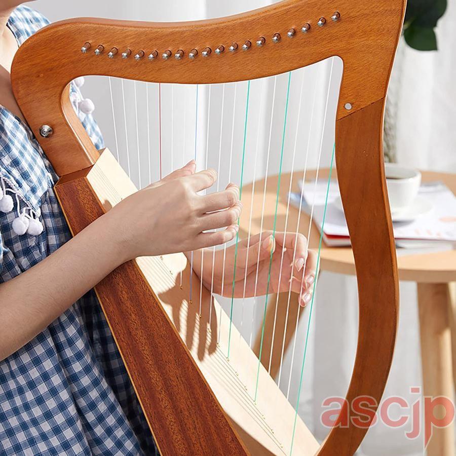 ポータブルアイリッシュハープ/ミニ木製ハープ/マホガニー弦楽器、ハープバッグ/チューニングレバー付き、音楽愛好家へのギフト |  | 06