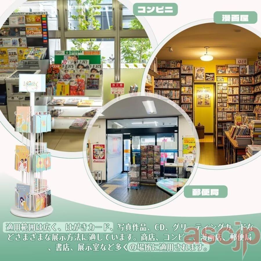 マガジンディスプレイスタンド ポストカードラック 回転ポストカード